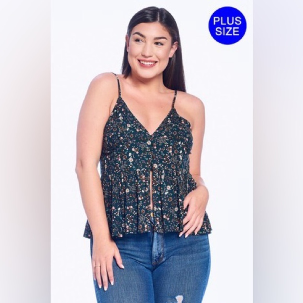 Plus size peplum top with front split